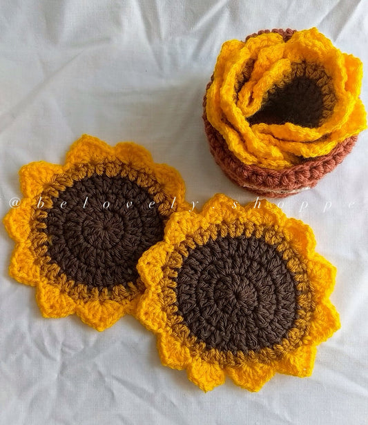 Sunflower coaster set